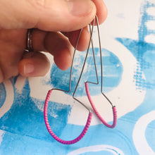 Load image into Gallery viewer, Quirky Pink Spiraled Tin Earrings