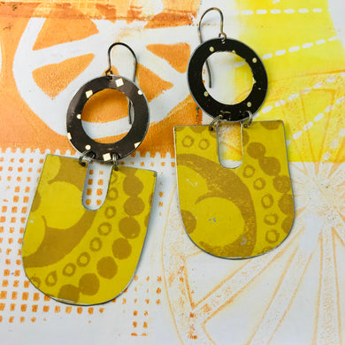 Big Mustard Chunky Horseshoes Zero Waste Tin Earrings