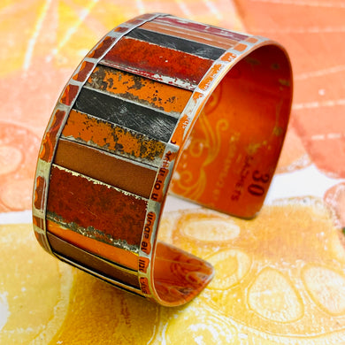 Folded & Fenced Sunset Upcycled Tesserae Tin Cuff