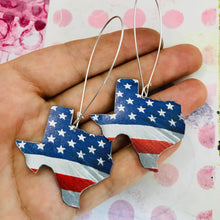 Load image into Gallery viewer, USA Texas Upcycled Tin Earrings