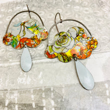 Load image into Gallery viewer, Flowery Rain Clouds Tin Earrings