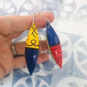Britto Long Pods Upcycled Tin Leaf Earrings