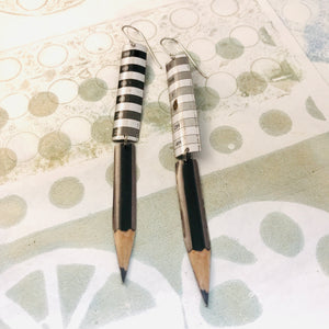 Sketching Pencils Upcycled Tin Earrings