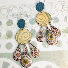 Load image into Gallery viewer, Mixed Pale Patterns Zero Waste Tin Chandelier Earrings