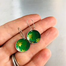 Load image into Gallery viewer, Paris Green &amp; Golden Starlets Upcycled Tiny Dot Earrings