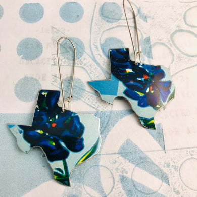 Bluebonnet Texas Upcycled Tin Earrings