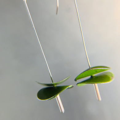 Sap Green Radio Waves Zero Waste Tin Earrings
