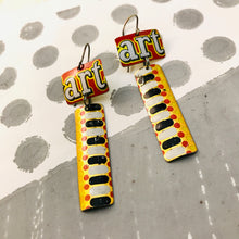 Load image into Gallery viewer, Art Rectangles Recycled Tin Earrings