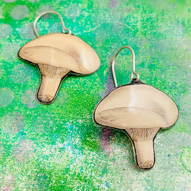 Classic Mushrooms Upcycled Tin Earrings