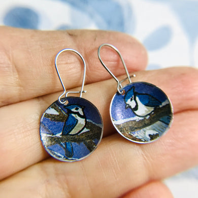 Bluejays Tiny Dot Upcycled Tin Earrings