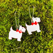 Load image into Gallery viewer, White Scottie Dogs Tin Earrings