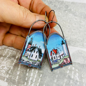 Maine Lighthouses Tin Earrings