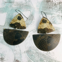 Load image into Gallery viewer, Oxidized Sailboats Upcycled Tin Earrings