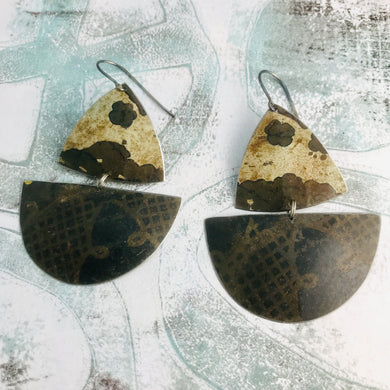 Oxidized Sailboats Upcycled Tin Earrings