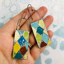Load image into Gallery viewer, Le Cirque Harlequins Tesserae Arched Wire Tin Earrings