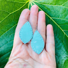 Load image into Gallery viewer, Seafoam Seascape Upcycled Teardrop Tin Earrings
