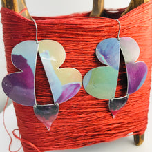 Load image into Gallery viewer, Purple Watercolor Abstract Butterflies Upcycled Tin Earrings
