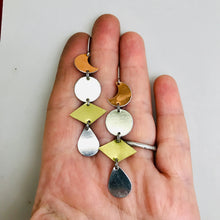 Load image into Gallery viewer, Mixed Golds &amp; Silver Lucky Charms Zero Waste Tin Earrings