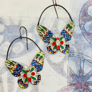 Mosaic Butterflies Upcycled Tin Earrings