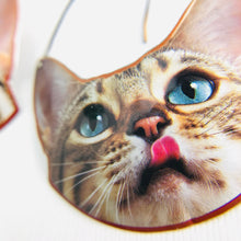Load image into Gallery viewer, Happy Tabby Cats Upcycled Tin Earrings