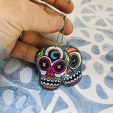Load image into Gallery viewer, Sugar Skulls Upcycled Tin Earrings