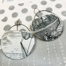 Load image into Gallery viewer, Schooner in Port Recycled Tin Earrings