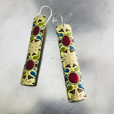 Vintage Jewels Narrow Rectangle Tin Earrings