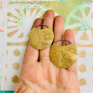 Shimmery Blossoms on Fawn Circles Tin Earrings