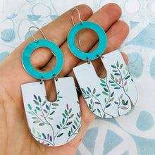 Load image into Gallery viewer, Colorful Olive Leaves Chunky Horseshoes Zero Waste Tin Earrings
