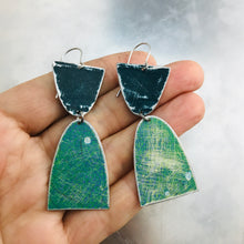 Load image into Gallery viewer, Mod Matte Mixed Teals Arches Zero Waste Tin Earrings