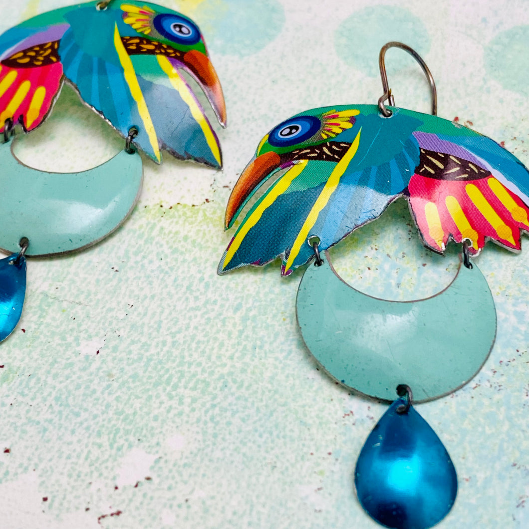 Senkoe Hummingbirds Upcycled Tin Earrings