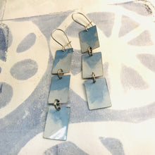 Load image into Gallery viewer, Cloudy Day Upcycled Tri-Rectangles Tin Earrings