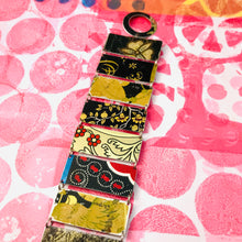 Load image into Gallery viewer, Mixed Blacks &amp; Golds Upcycled Tin Bracelet