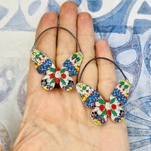Load image into Gallery viewer, Mosaic Butterflies Upcycled Tin Earrings