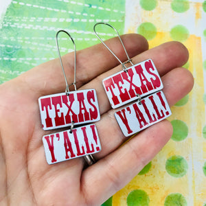 Texas Y’all Rectangle Zero Waste Tin Earrings