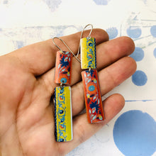 Load image into Gallery viewer, Mixed Pattern Edge Recycled Tin Earrings