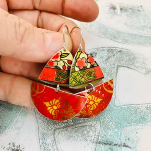 Scarlet and Golds Little Sailboats Tin Earrings