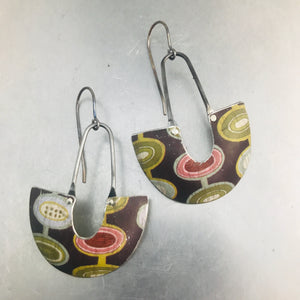 RESERVED Mod & Shimmery Olives Little Us Upcycled Tin Earrings