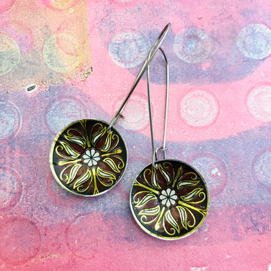 Golden Filigree Medium Basin Tin Earrings