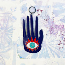 Load image into Gallery viewer, Large Hamsa In Purple &amp; Red Wall Art