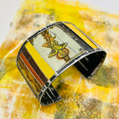 The Hanged Man Upcycled Tesserae Tin Cuff