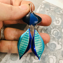 Load image into Gallery viewer, Shimmery Blues Rex Ray Zero Waste Tin Earrings