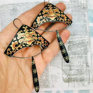 Chinese Corner Chandelier Tin Earrings