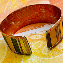 Load image into Gallery viewer, Folded &amp; Fenced Sunset Upcycled Tesserae Tin Cuff