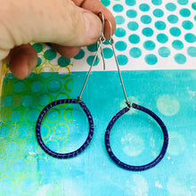 Load image into Gallery viewer, Purple Spiraled Circle Upcycled Earrings
