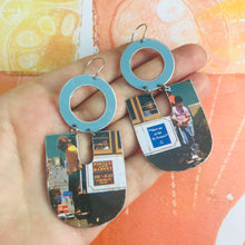 Load image into Gallery viewer, Vintage San Francisco Cable Car Chunky Horseshoes Zero Waste Tin Earrings
