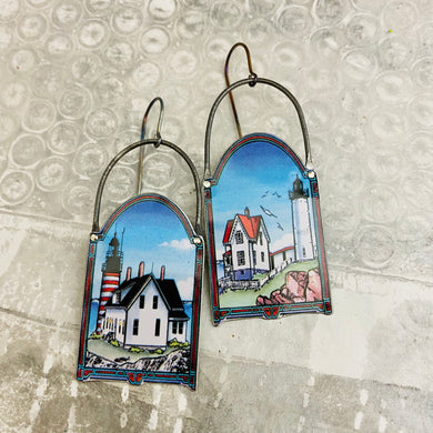 Maine Lighthouses Tin Earrings