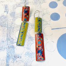 Load image into Gallery viewer, Mixed Pattern Edge Recycled Tin Earrings