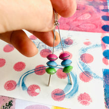 Load image into Gallery viewer, Pink, Sky, Grass Tiny Macarons Tin Earrings
