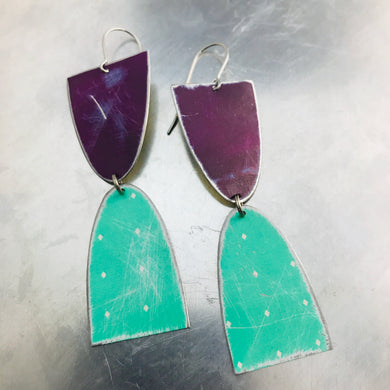 Mod Matte Grape & Green Arches Zero Waste Tin Earrings